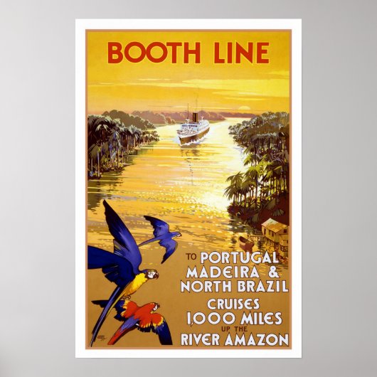 Vintage-reis, cruise Quantas-Amazon Poster (Voorkant)
