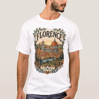 Vintage reis Florence Italië Heren T-Shirt