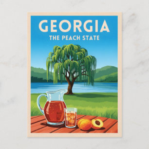 Vintage Reis Georgia Perzikstaat Retro Scenisch Briefkaart