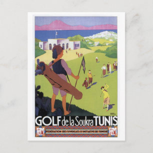 Vintage-reis Golf de La Soukra Tunis Briefkaart