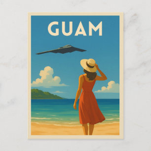 Vintage Reis Guam Eiland Strand Retro Kust Briefkaart