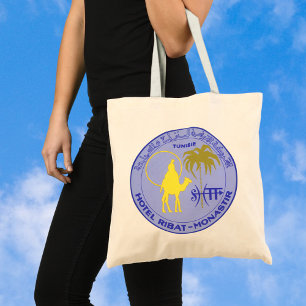 Vintage reis Hotel Ribat in Monastir, Tunesië Tote Bag