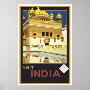 Vintage-reis, India Poster