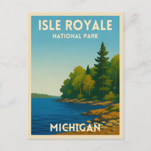 Vintage Reis Isle Royale National Park Michigan Briefkaart