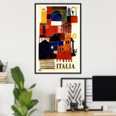 Vintage reis Italië - Poster (Thuiskantoor)