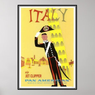 Vintage reis Italië - Poster