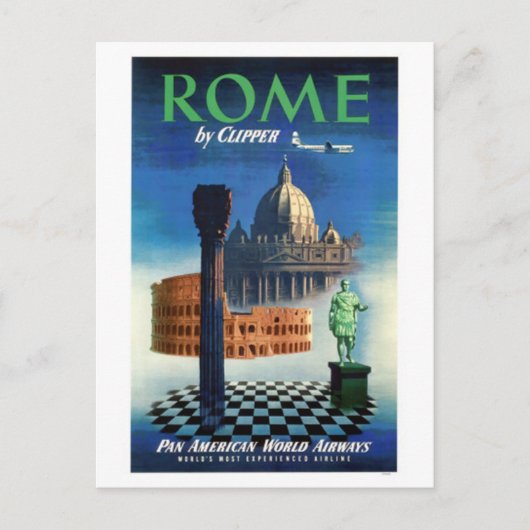 Vintage Reis Italië, Rome - Briefkaart (Voorkant)