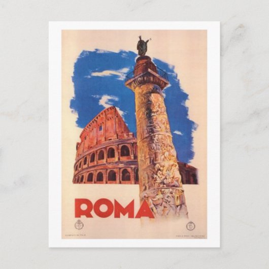 Vintage Reis Italië, Rome - Briefkaart (Voorkant)