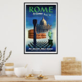 Vintage Reis Italië, Rome - Poster (Keuken)