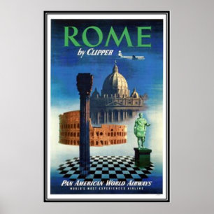 Vintage Reis Italië, Rome - Poster