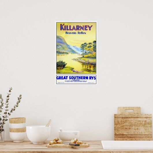Vintage-reis, Killarney Poster (Keuken)
