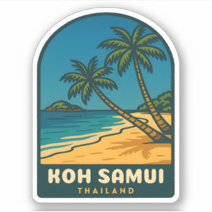 Vintage Reis Koh Samui Thailand Retro Strand Sticker