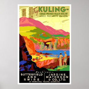 Vintage-reis, Kuling China Poster