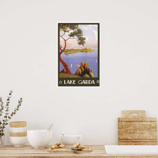 Vintage-reis, Lake Garda Poster (Keuken)