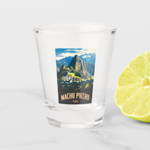 Vintage Reis Machu Picchu Peru Retro Landschap Shot Glas