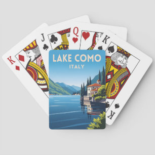 Vintage Reis Meer van Como Italië Landschap Retro Pokerkaarten