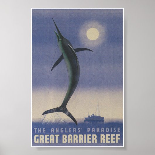 Vintage-reis met Great Barrier Reef Poster (Voorkant)
