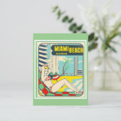 vintage-reis Miami Beach Florida Briefkaart (Staand voorkant)