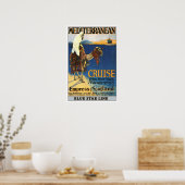 Vintage-reis, Middellandse-Zeecruise Poster (Keuken)
