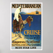 Vintage-reis, Middellandse-Zeecruise Poster (Voorkant)