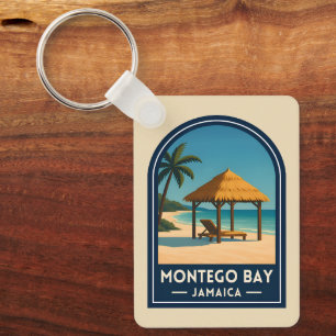 Vintage Reis Montego Bay Jamaica Strand Retro Sleutelhanger