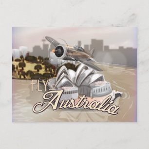 Vintage Reis naar Australië Reisposter Briefkaart