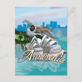 Vintage Reis naar Australië Reisposter Briefkaart