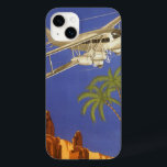 Vintage-reis naar Caïro, vliegtuig met straalvlieg Case-Mate iPhone Case<br><div class="desc">afbeelding van het Afrikaanse reis- of bagageetiket uit Caïro,  Egypte,  met een ouderwetse tweevleugelige propellervliegtuig dat over de piramiden,  de woestijn en de palmbomen vliegt.</div>