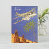 Vintage-reis naar Caïro, vliegtuig met straalvlieg Kaart (Staand voorkant)