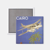 Vintage-reis naar Caïro, vliegtuig met straalvlieg Magneet (Voorkant / Achterkant)