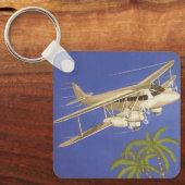 Vintage-reis naar Caïro, vliegtuig met straalvlieg Sleutelhanger (Voorkant)