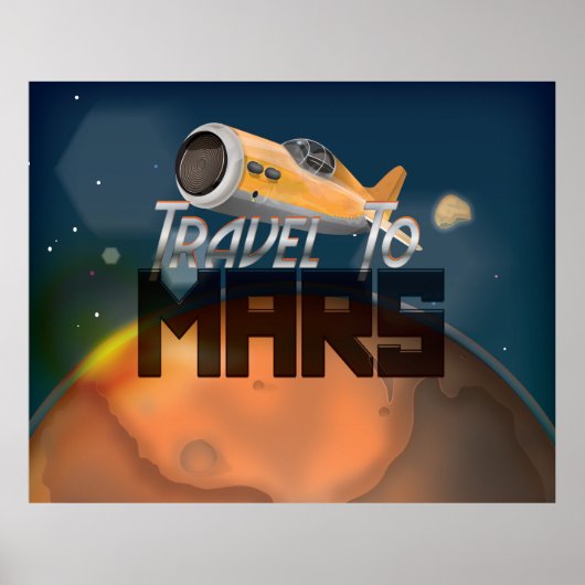 Vintage-reis naar Mars-reisposter Poster (Voorkant)