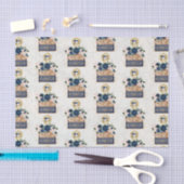 Vintage Reis Navy Blauwe Blosemt Decoupage Tissuepapier (Craft)
