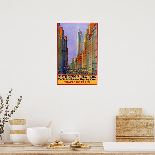 Vintage-reis, New York Poster (Keuken)