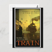 Vintage-reis per trein briefkaart (Voorkant / Achterkant)