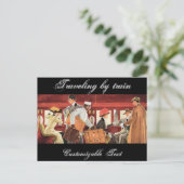 Vintage-reis per trein briefkaart (Staand voorkant)