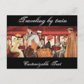 Vintage-reis per trein briefkaart (Voorkant)