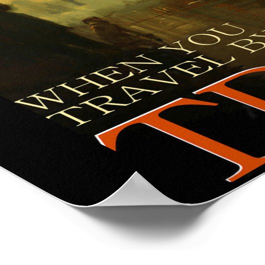 Vintage-reis per trein poster (Hoek)