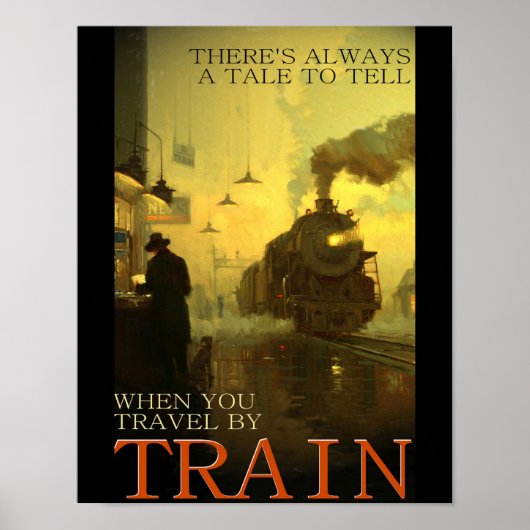 Vintage-reis per trein poster (Voorkant)