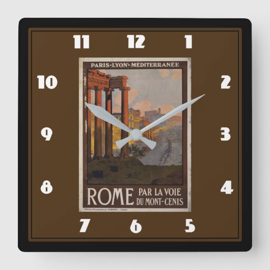 vintage+reis+reclame vierkante klok (Voorkant)