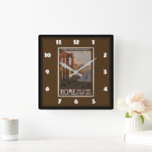 vintage+reis+reclame vierkante klok (Huis)