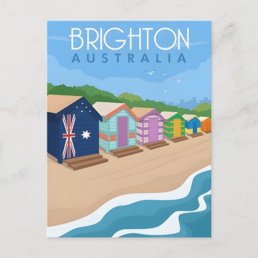 vintage reis retro Brighton Australië australie Briefkaart (Voorkant)