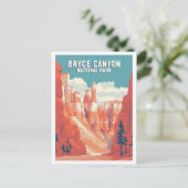 vintage reis retro Bryce Canyon nationaal park Briefkaart (Staand voorkant)