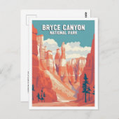 vintage reis retro Bryce Canyon nationaal park Briefkaart (Voorkant / Achterkant)