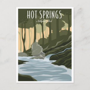 vintage reis retro Hot Springs Verenigde Staten na Briefkaart