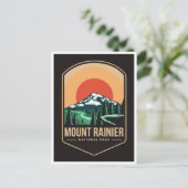 vintage reis retro Mount Rainier nationaal park Briefkaart (Staand voorkant)