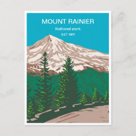 vintage reis retro Mount Rainier nationaal park Briefkaart