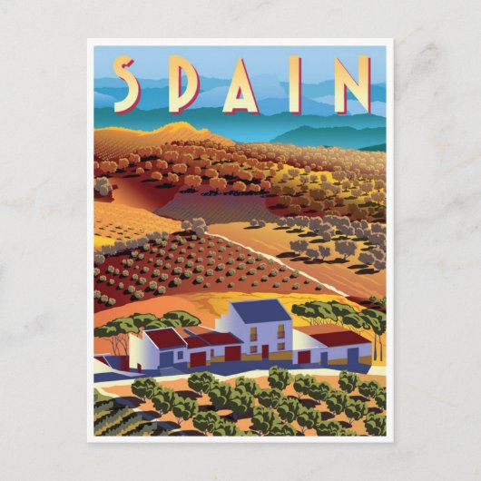 Vintage reis retro Spanje toerisme Espana Briefkaart (Voorkant)