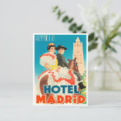 vintage-reis Seville Hotel Madrid Briefkaart (Staand voorkant)