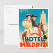 vintage-reis Seville Hotel Madrid Briefkaart (Voorkant / Achterkant)